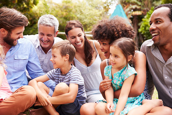 A happy family sharing to illustrate the benefits of good communication