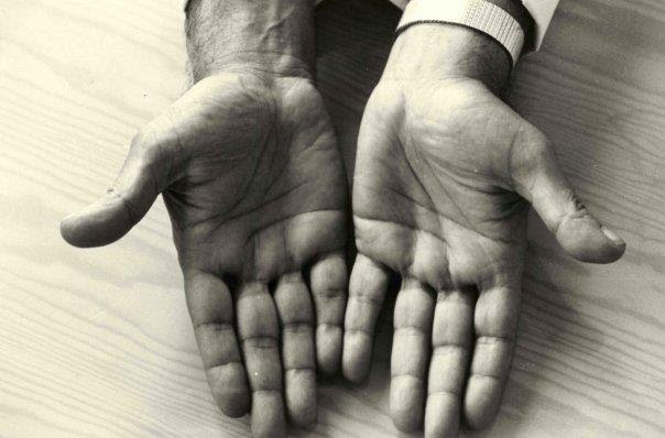 Hands of meditation techniques teacher Gururaj Ananda Yogi